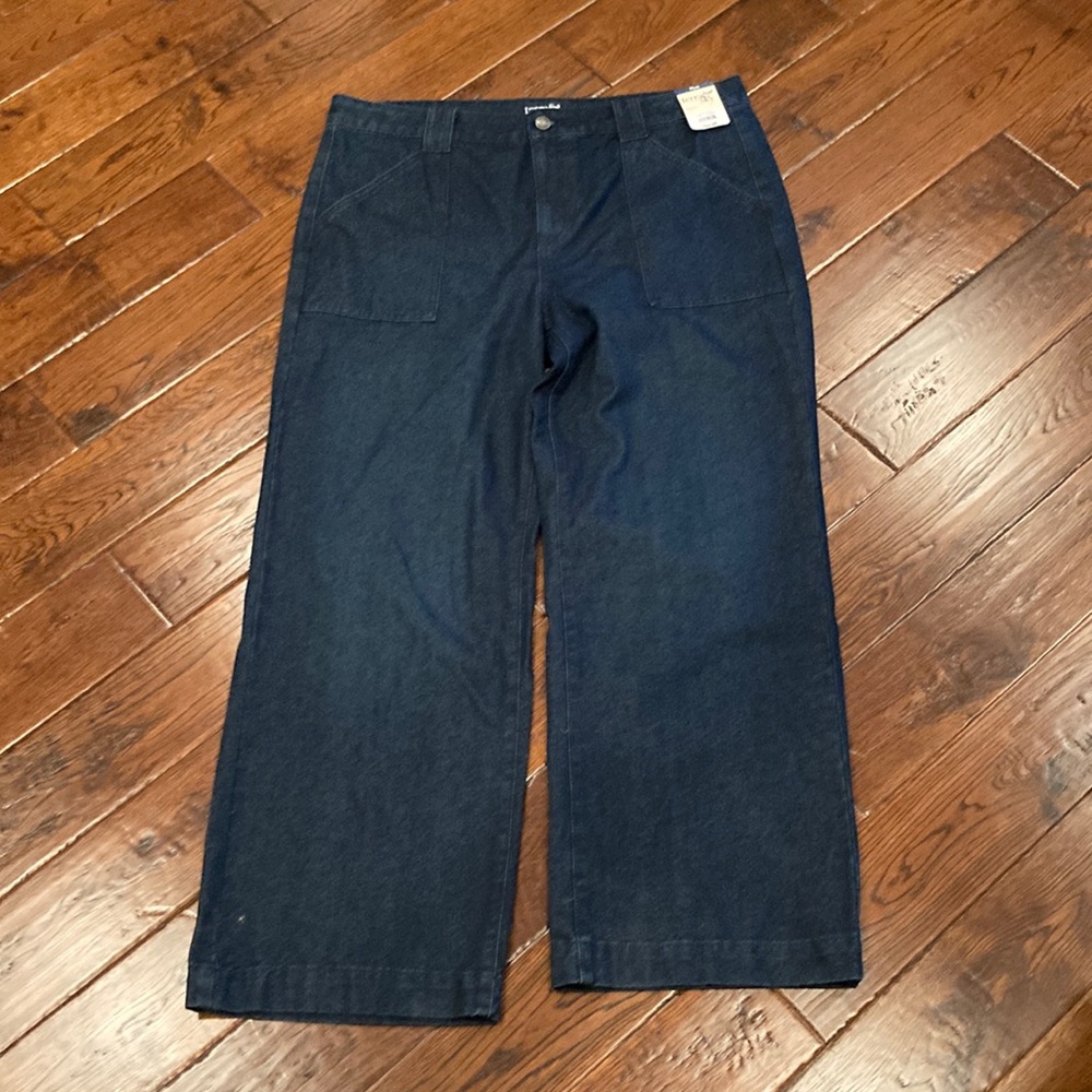 Terra & Sky Utility Wide Leg Dark Wash Jeans Size 16W NEW